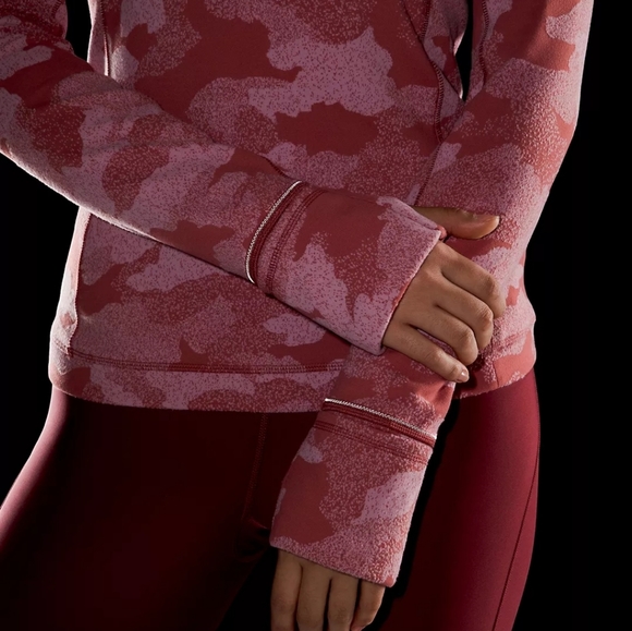 It's Rulu Run Half-Zip - Heritage Speckle Camo Jacquard Soft Cranberry Pink - 6 - Picture 7 of 8